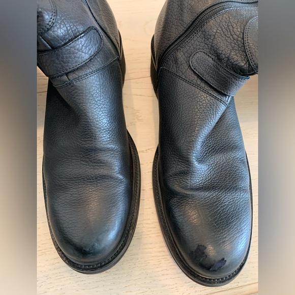 PACIOTTI Designer Black Leather Over Knee Boots Silver 41 US 10-10.5 EXCELLENT! - Picture 15 of 16